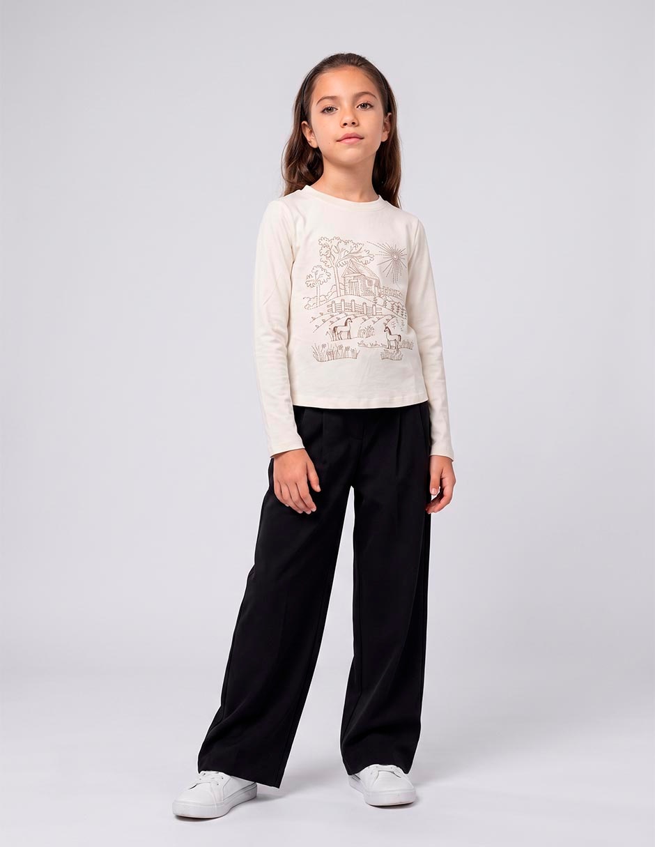 Playera manga larga para niña Playera manga larga para niña