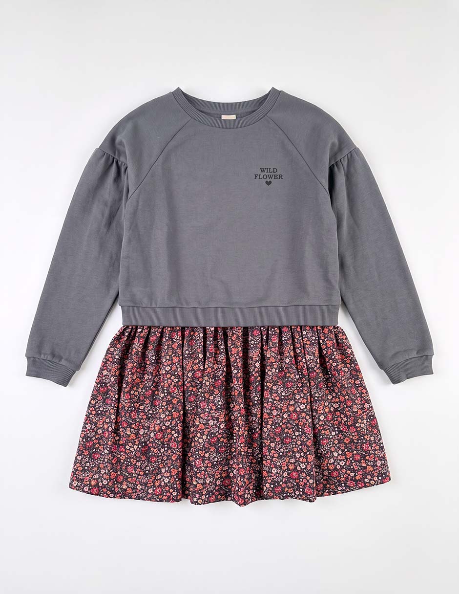 Vestido manga larga para niña