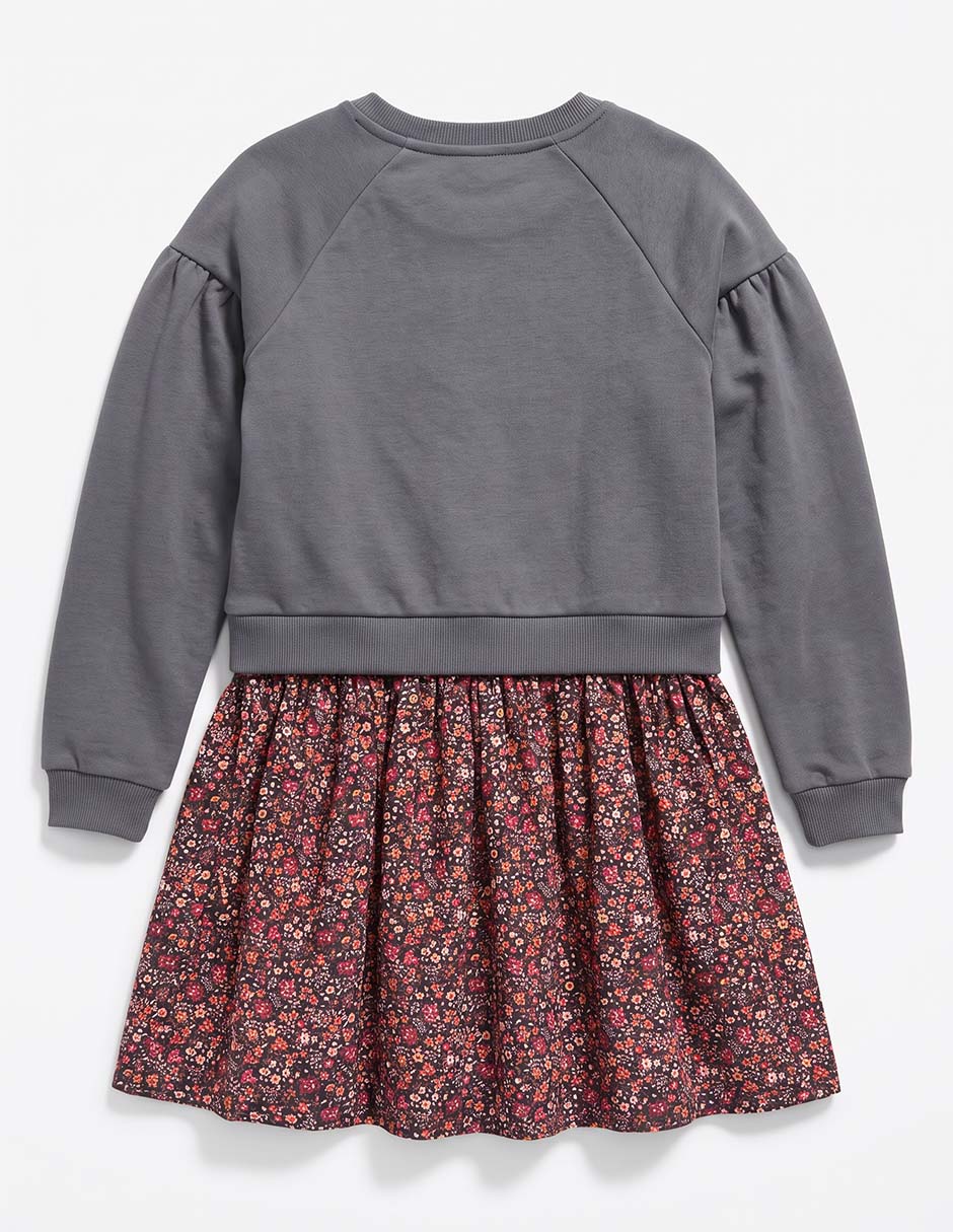 Vestido manga larga para niña