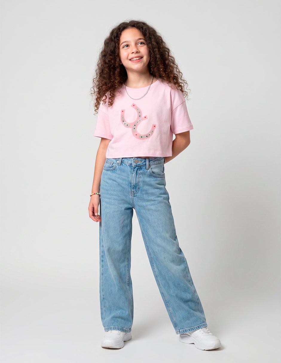 Playera manga corta para niña