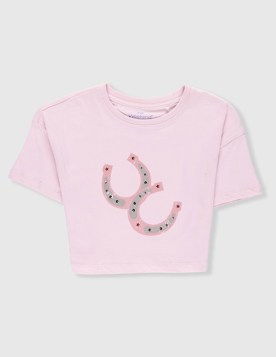 Playera manga corta para niña
