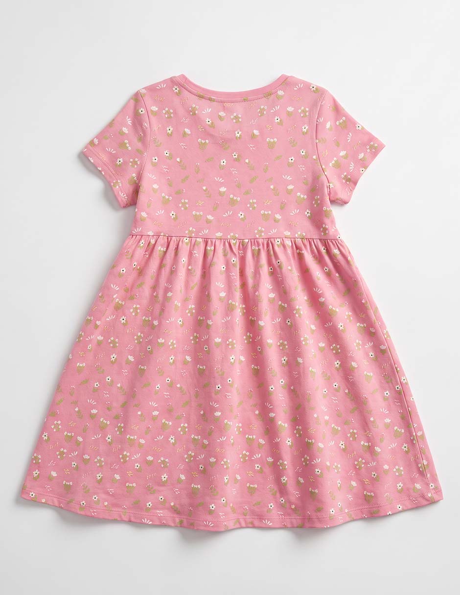 Vestido manga regular para niña