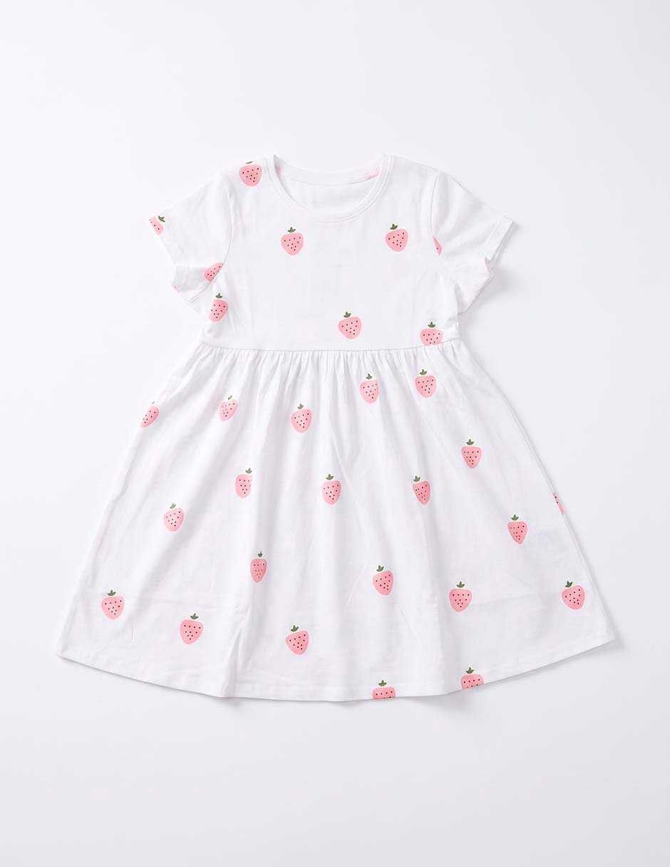 Vestido manga corta para niña