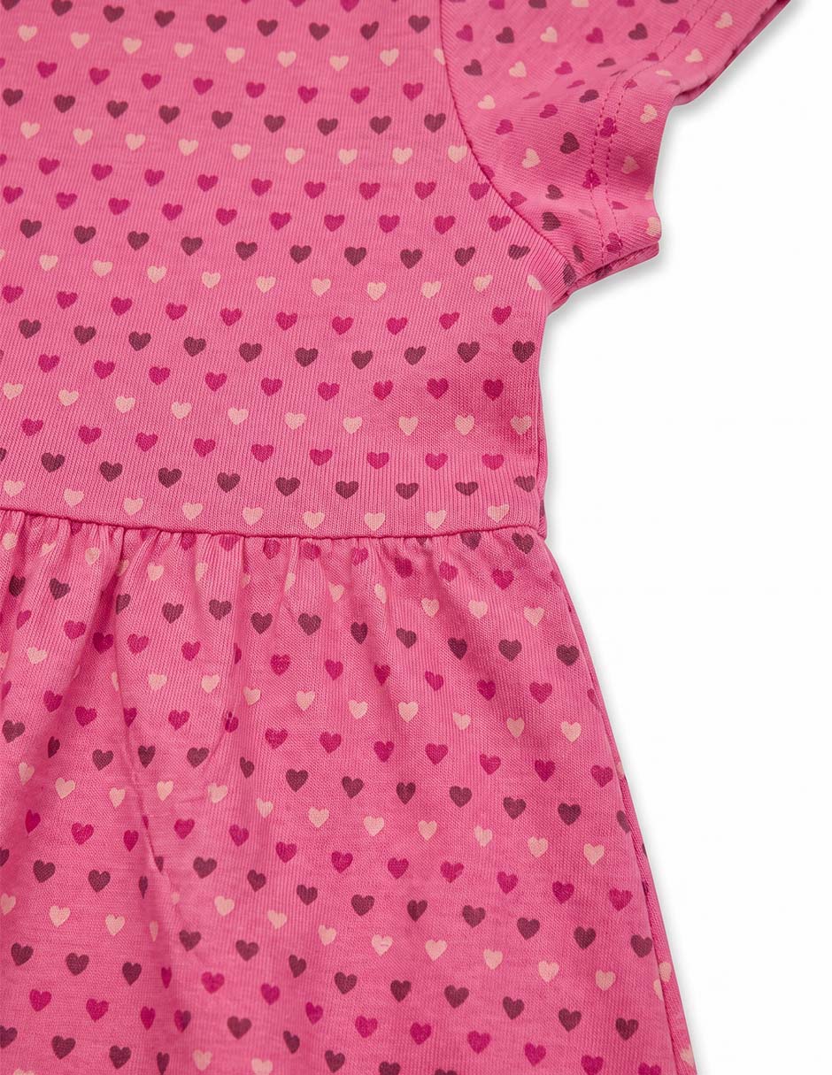 Vestido manga corta para niña