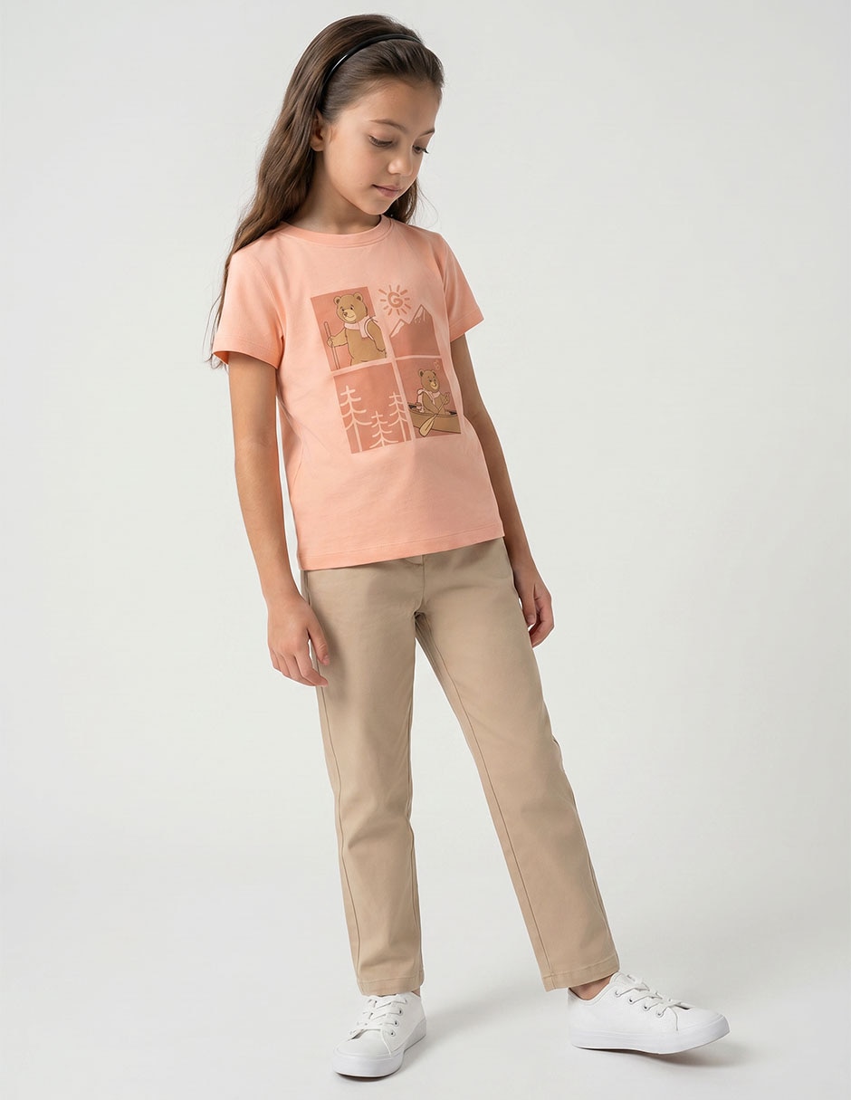 Playera manga corta para niña