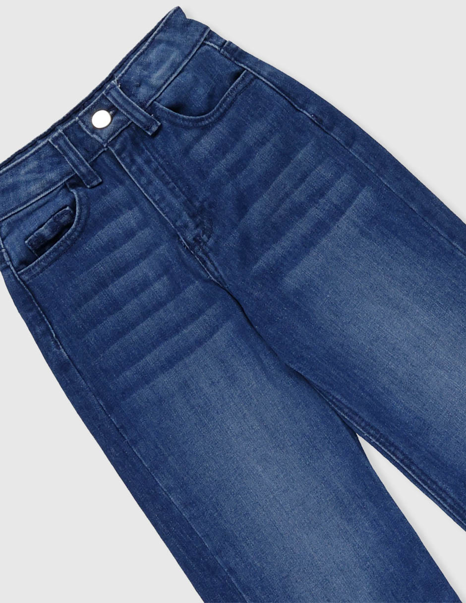 Jeans wide leg lavado obscuro para niña 10