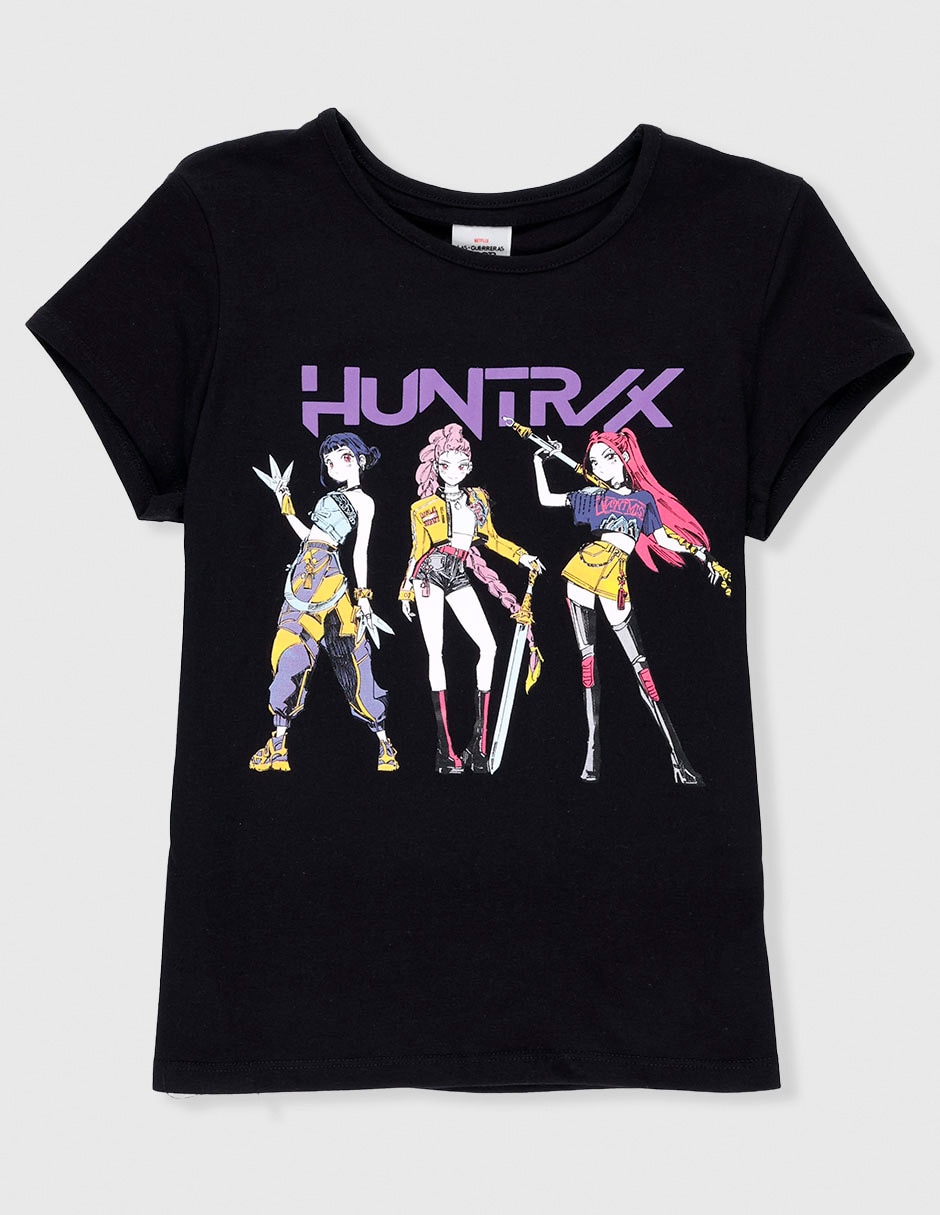 Playera Huntrix Las Guerreras K-Pop manga corta para niña