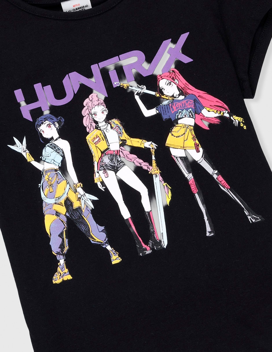 Playera Huntrix Las Guerreras K-Pop manga corta para niña 2
