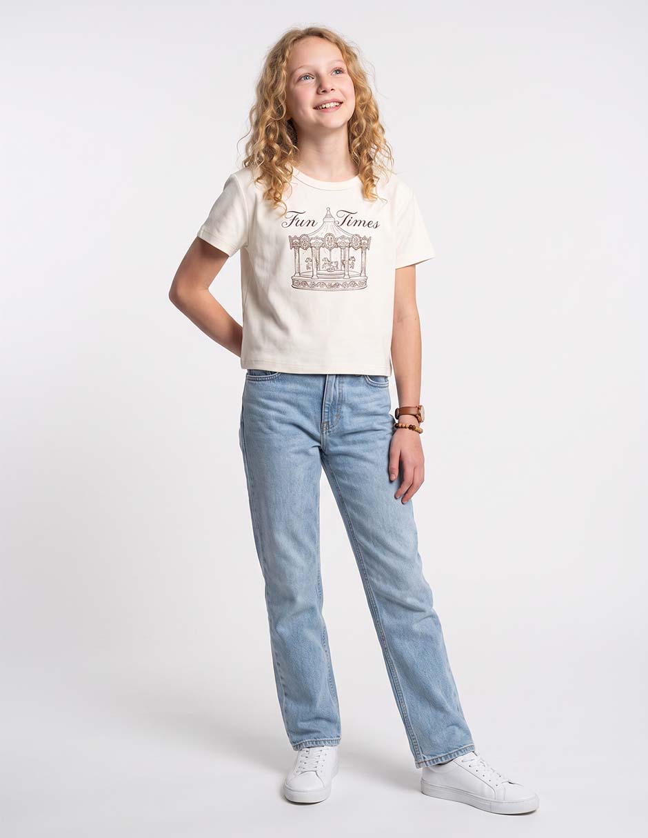 Playera manga corta para niña