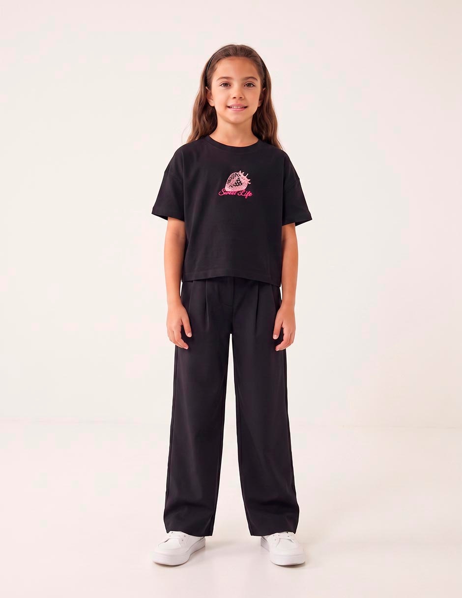 Playera manga al codo para niña Playera manga al codo para niña