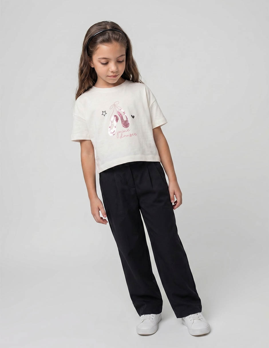 Playera manga corta para niña Playera manga corta para niña