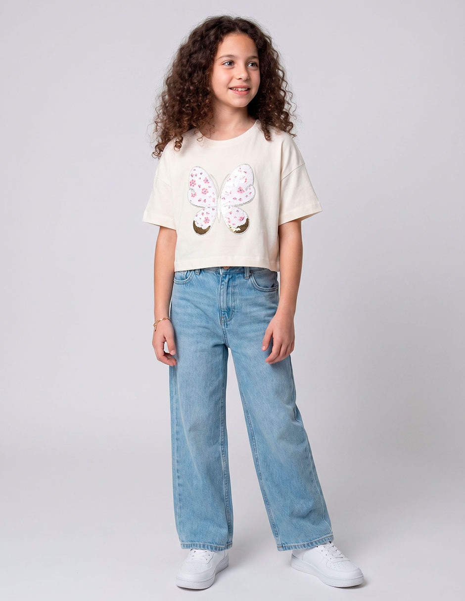 Playera manga corta para niña