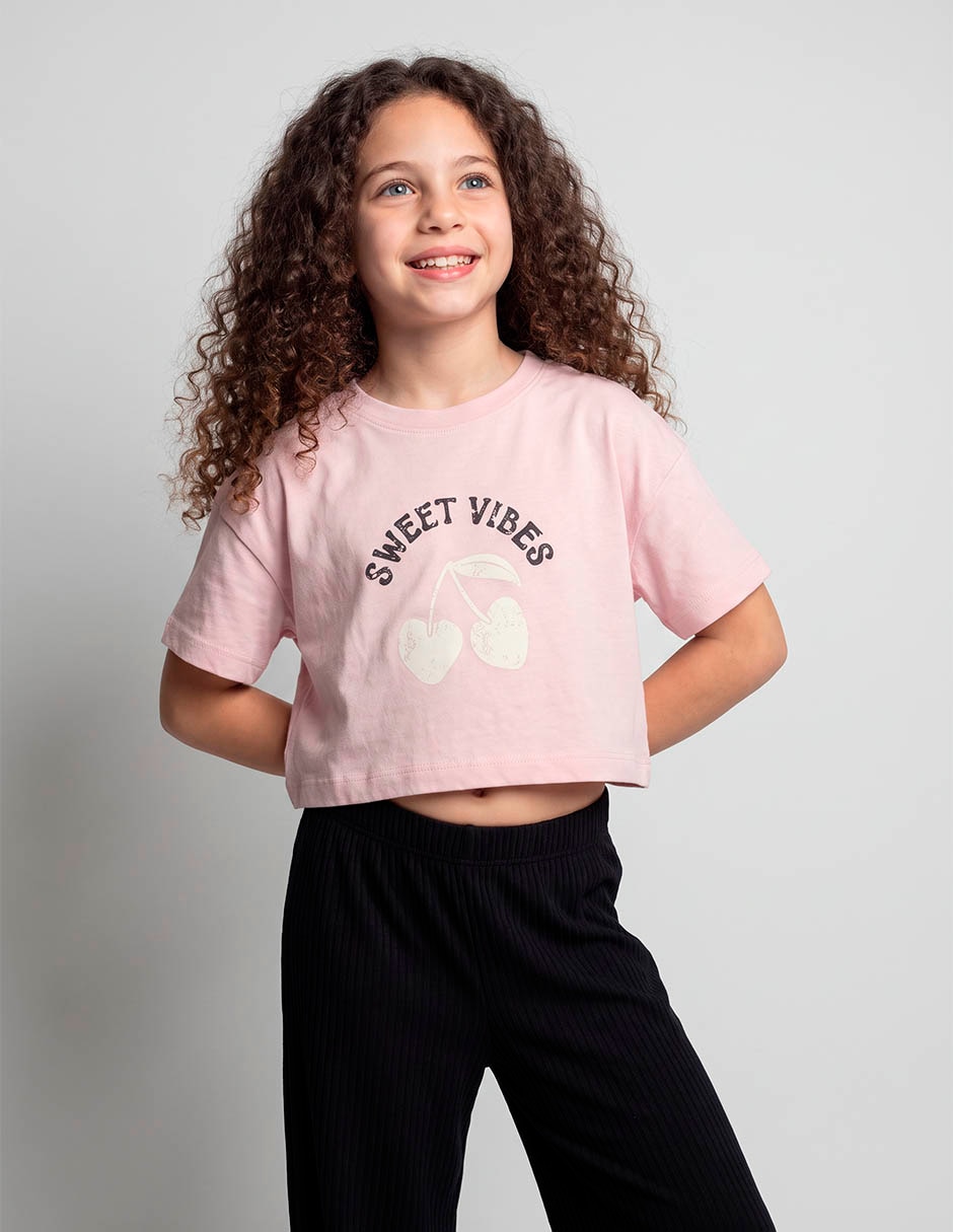 Playera manga corta para niña
