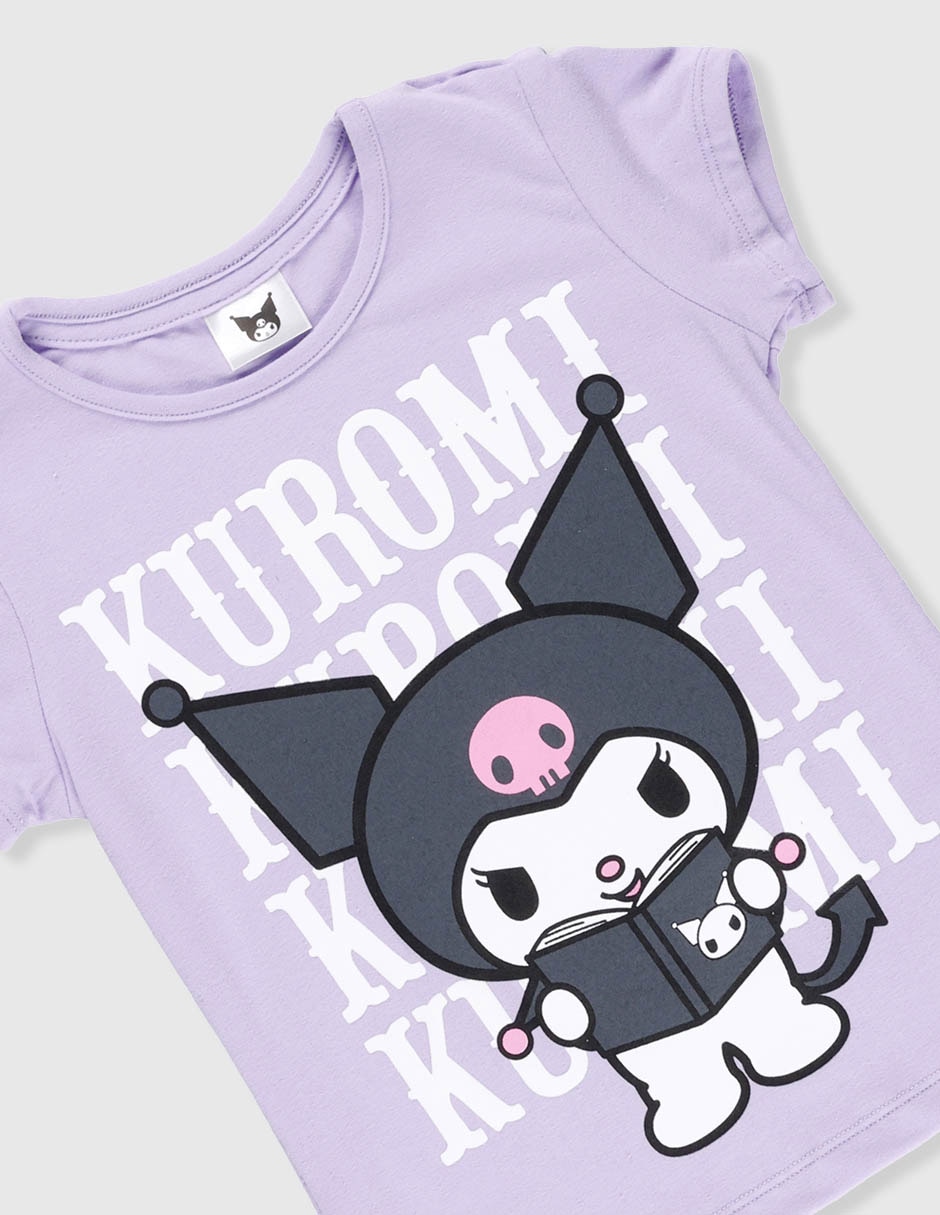 Playera Hello Kitty Kuromi manga corta para niña 5