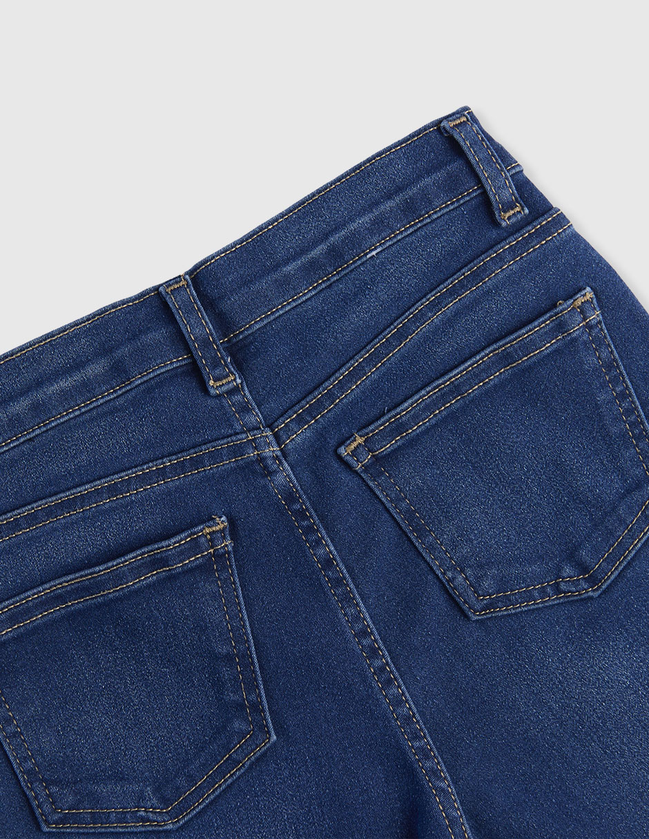 Jeans Wideleg Weekend lavado obscuro para niña