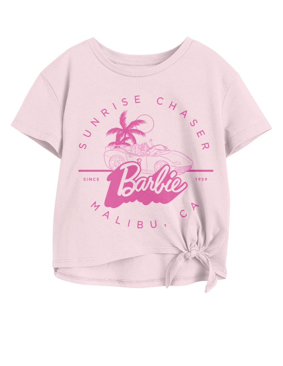 Playera Barbie manga corta para niña Playera Barbie manga corta para niña