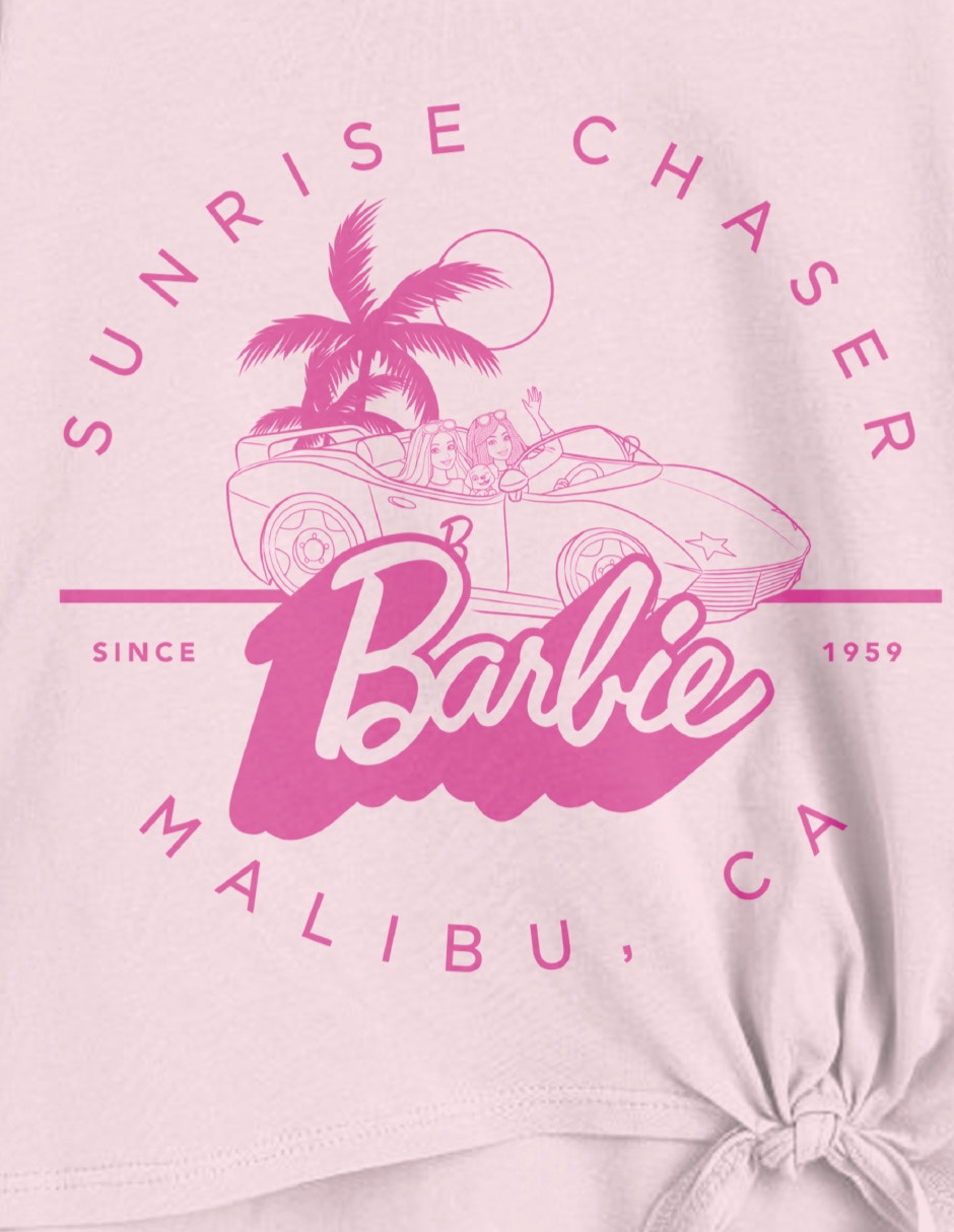 Playera Barbie manga corta para niña 3