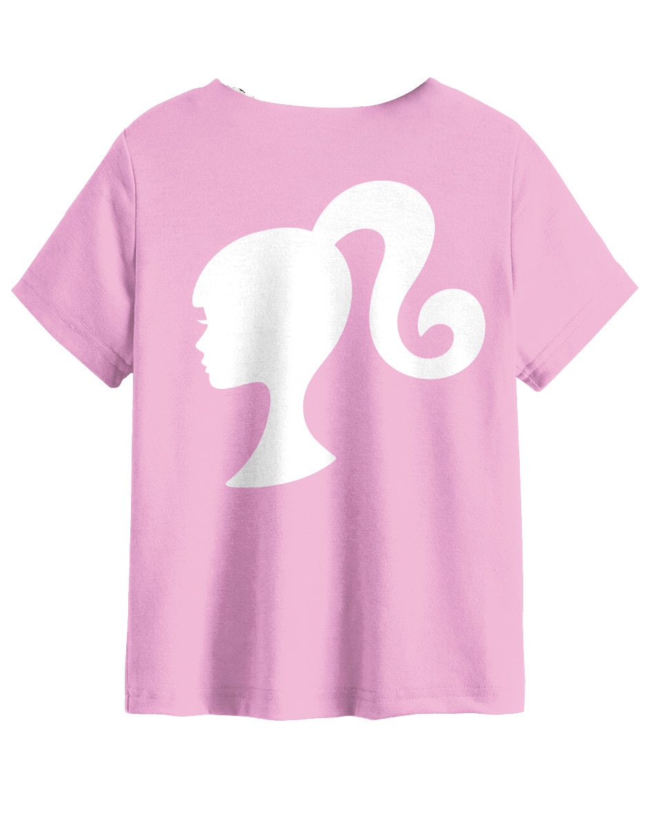 Playera Barbie manga corta para niña