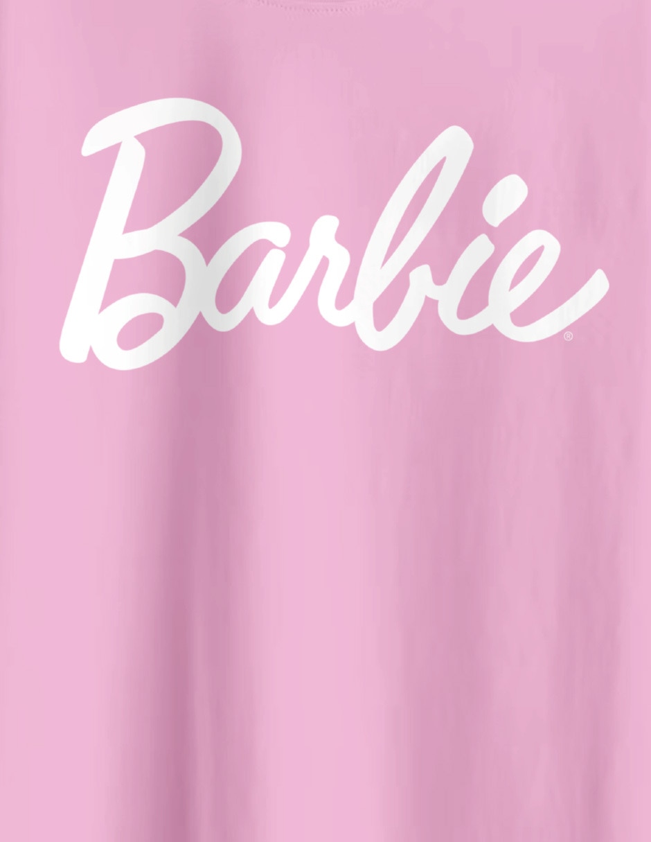 Playera Barbie manga corta para niña