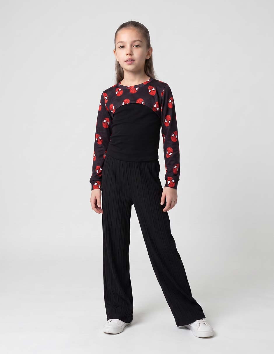 Set sudadera y playera spiderman para niña Set sudadera y playera spiderman para niña