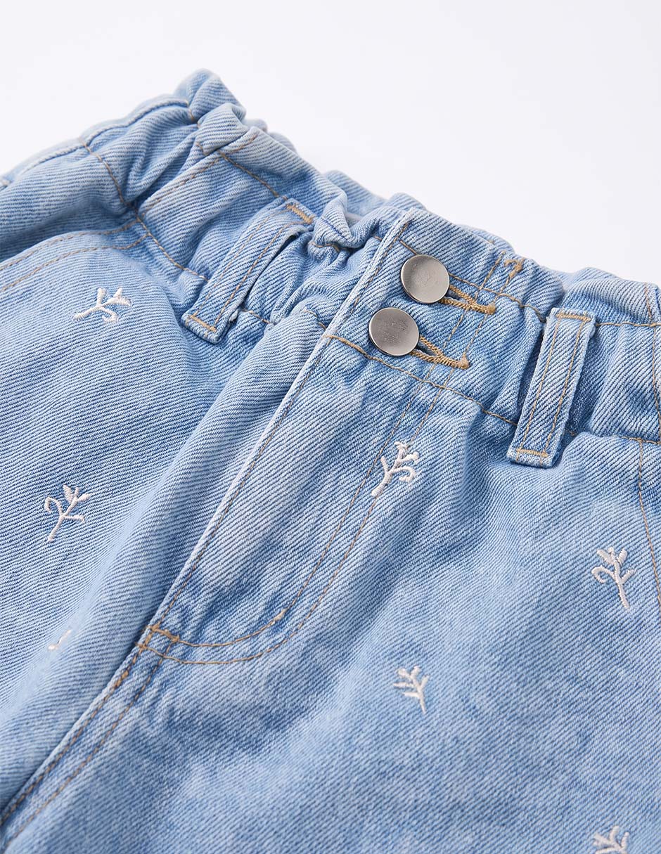 Jeans recto lavado claro para niña 4