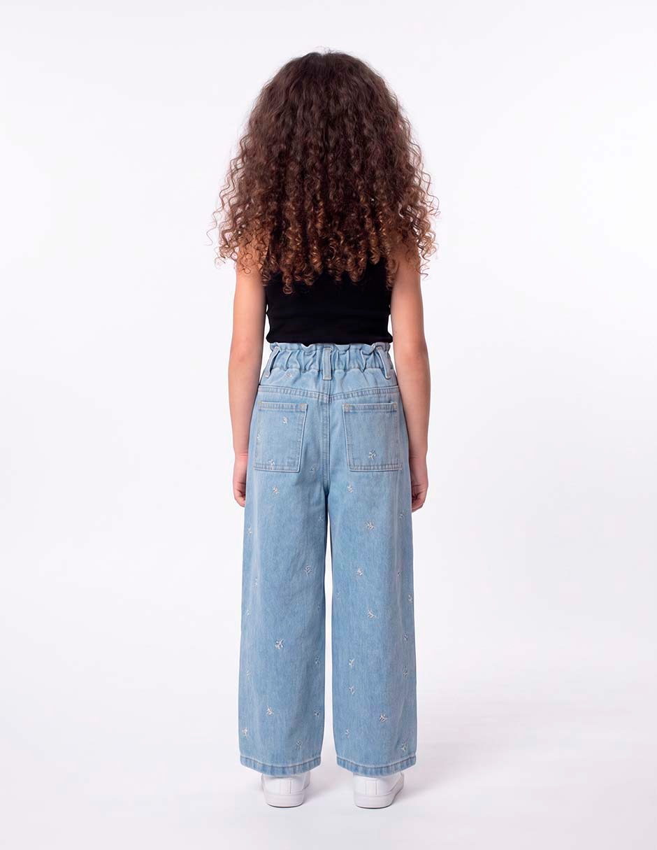 Jeans recto lavado claro para niña 6