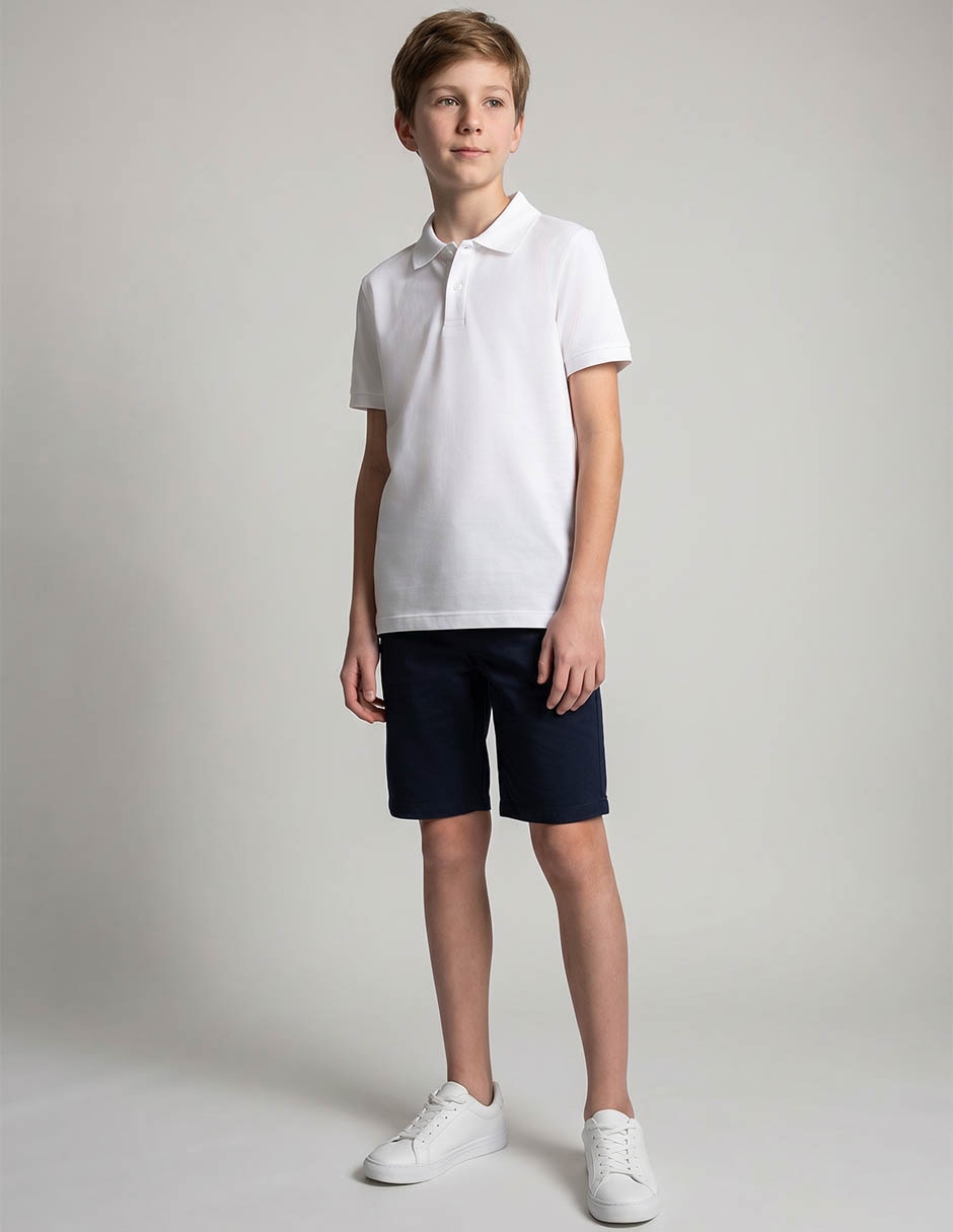 Playera tipo polo manga corta para niño