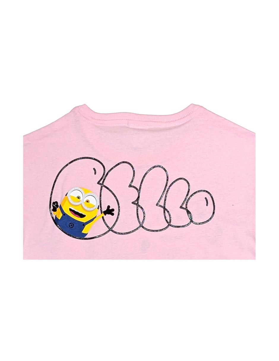 Playera Minions manga corta para niña