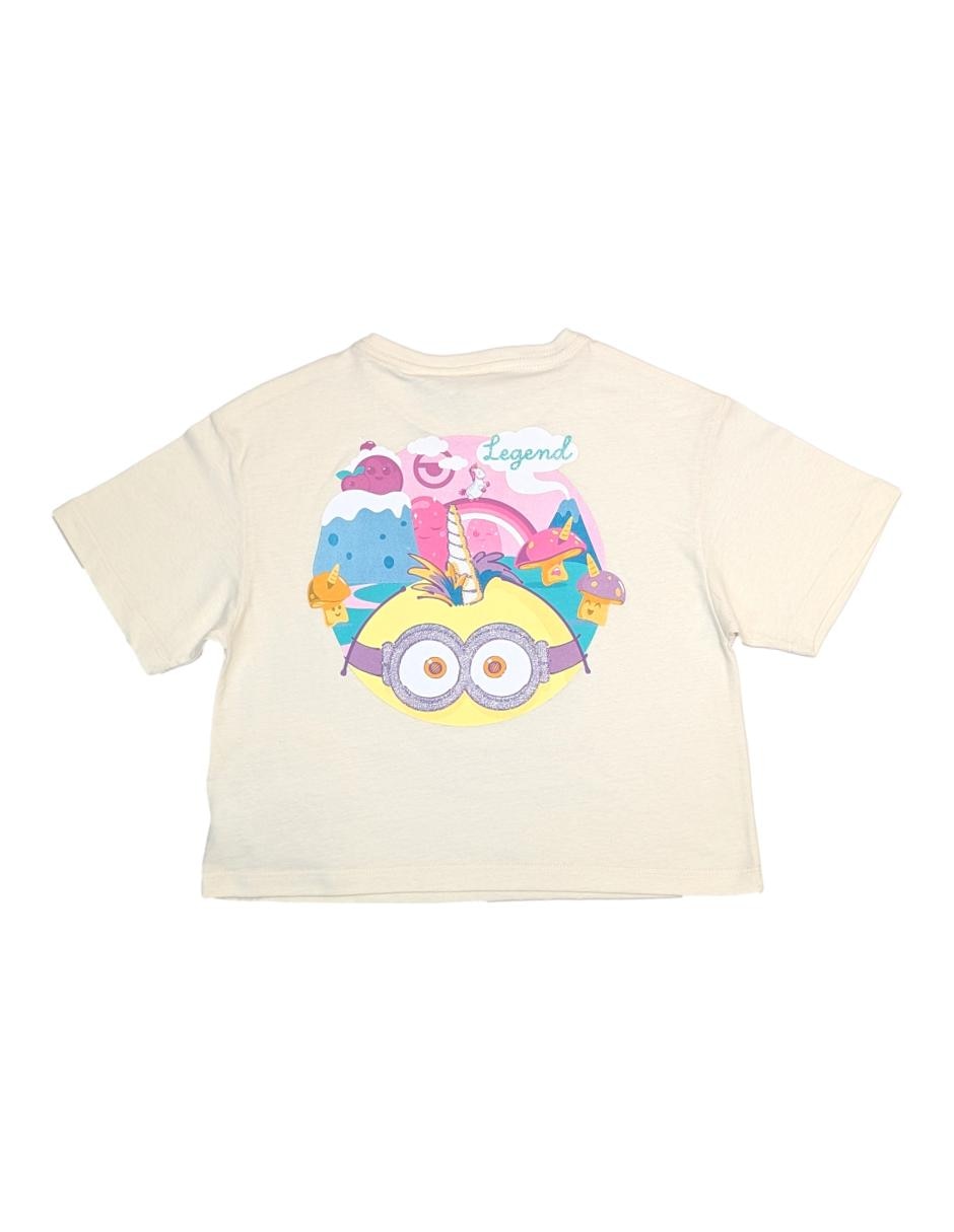 Playera Minions manga corta para niña