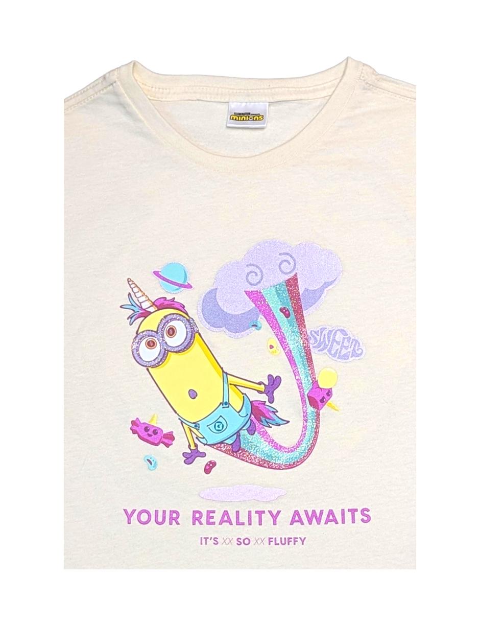 Playera Minions manga corta para niña