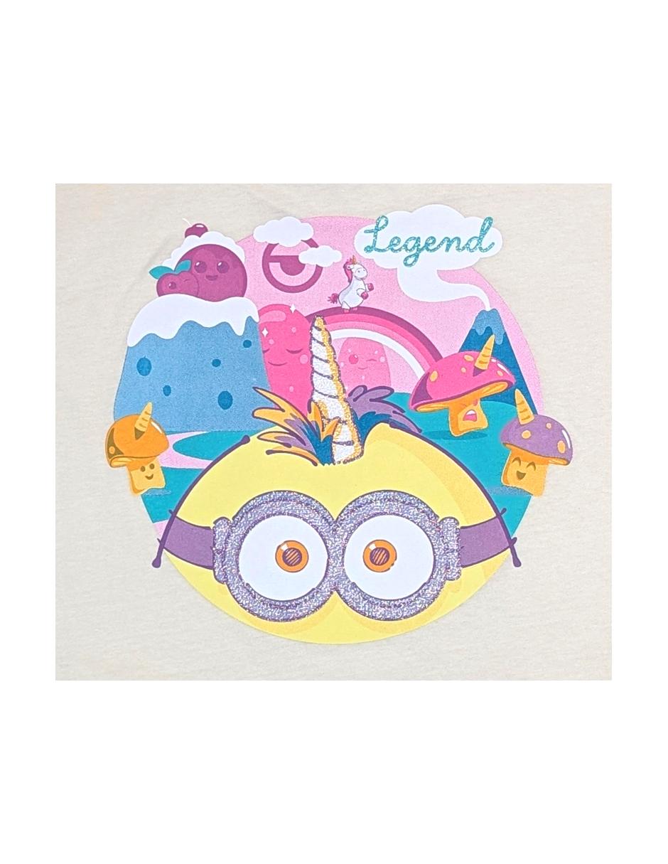 Playera Minions manga corta para niña
