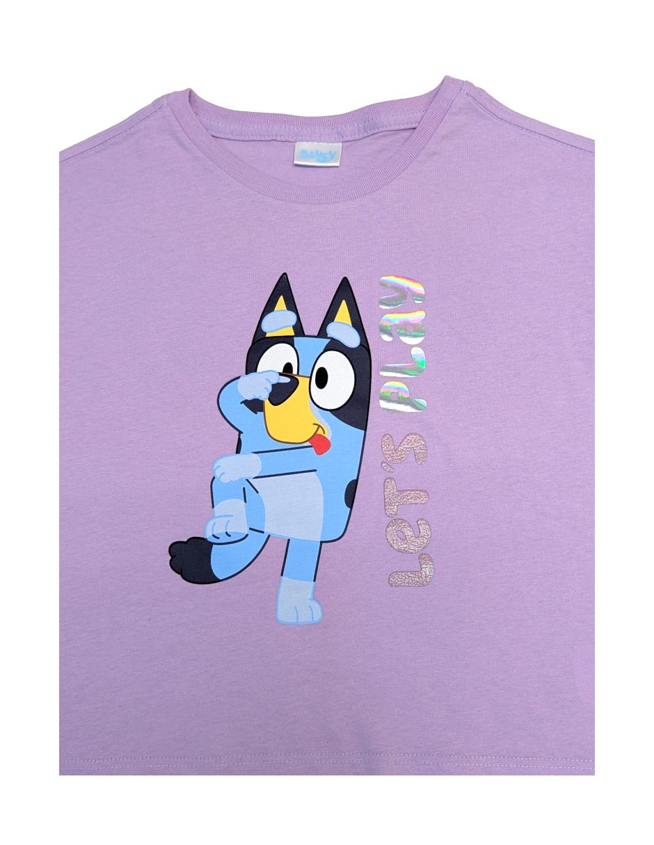 Playera Bluey manga corta para niña