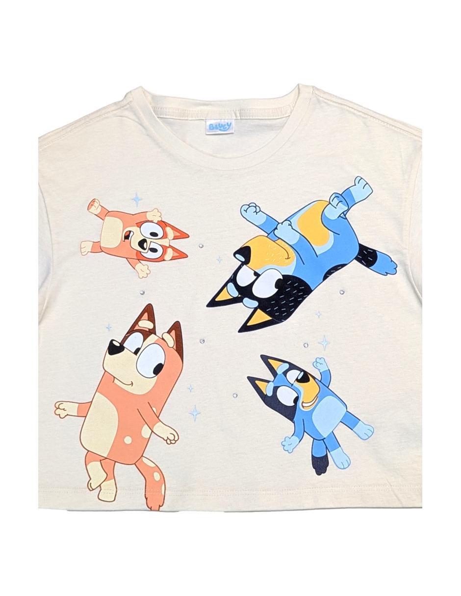 Playera Bluey manga corta para niña