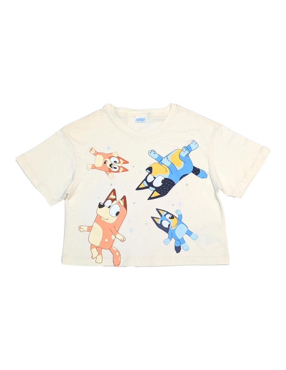 Playera Bluey manga corta para niña