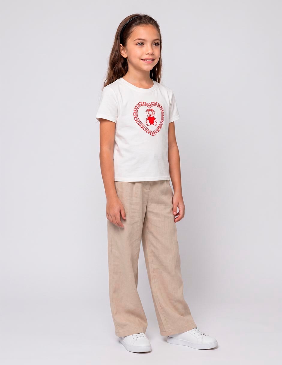 Playera manga corta para niña