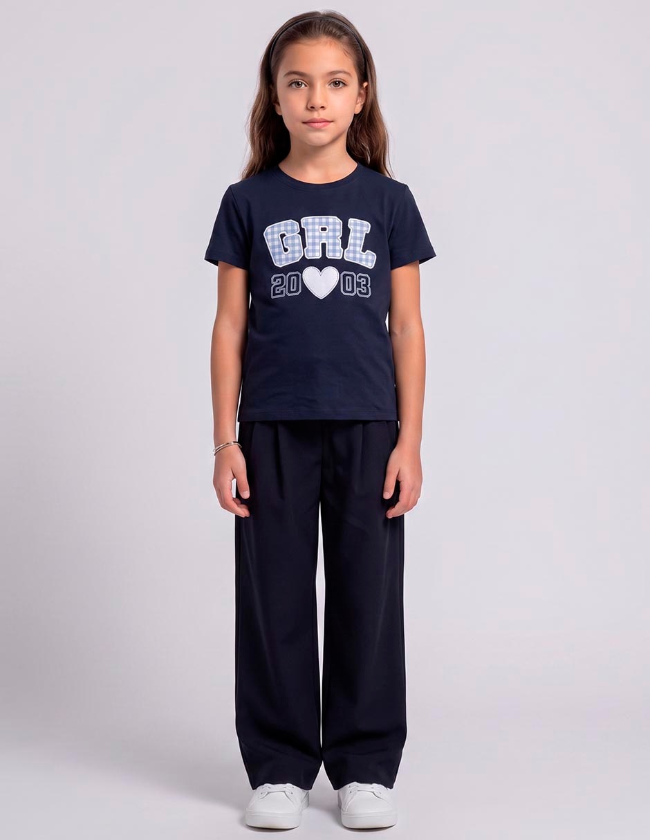 Playera manga corta para niña