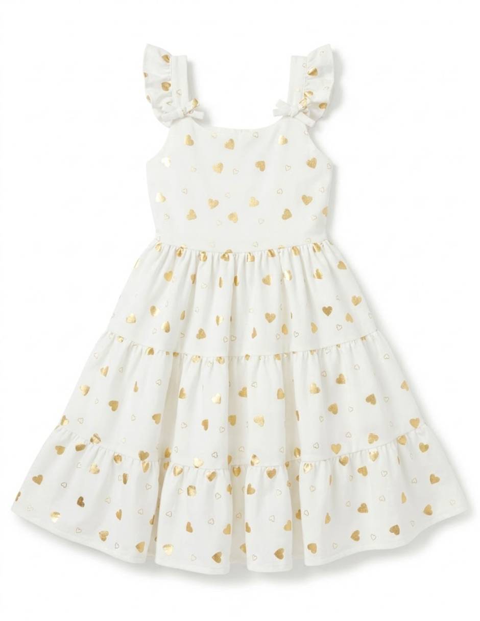 Vestido manga cap para niña
