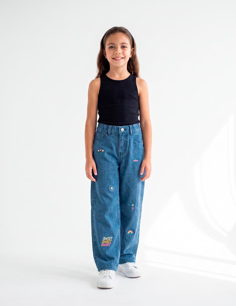 Jeans barrel para niña 6