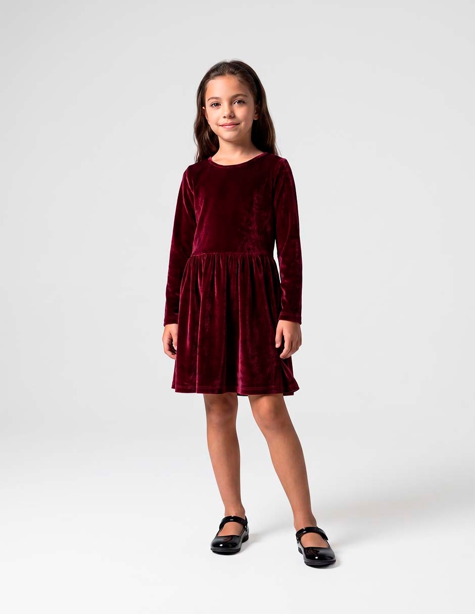 Vestido manga regular para niña 5