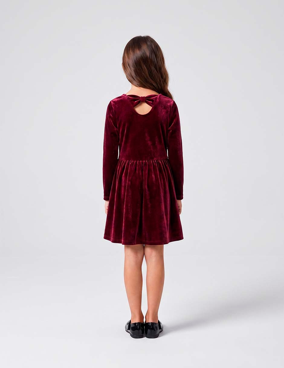Vestido manga regular para niña 6
