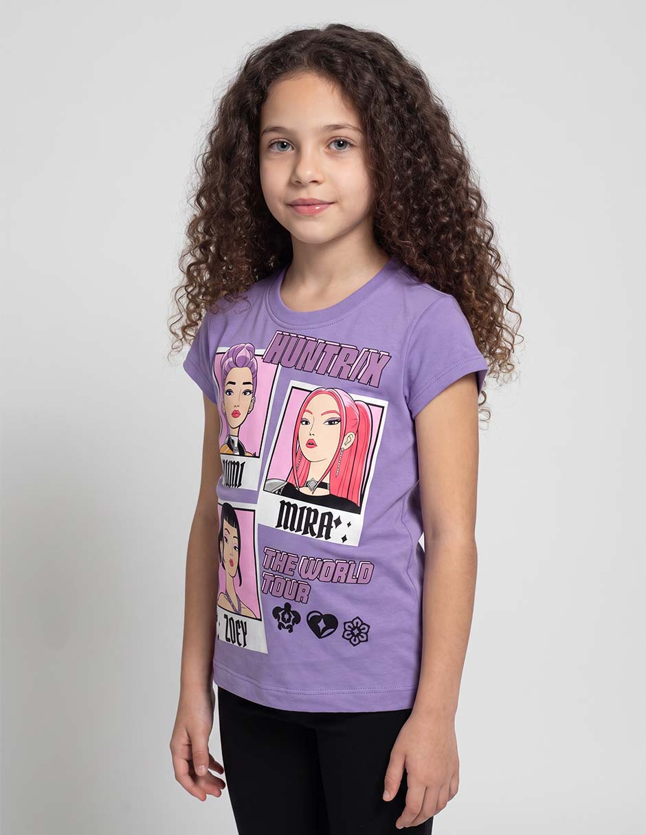 Playera kpop manga corta para niña