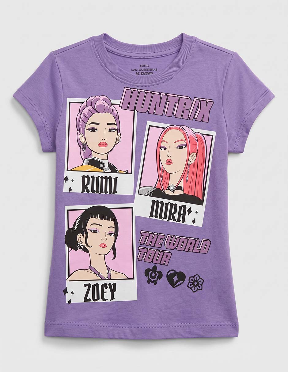Playera kpop manga corta para niña 3