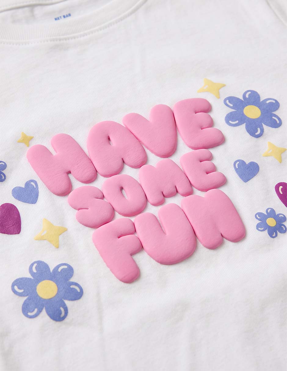 Playera manga corta para niña
