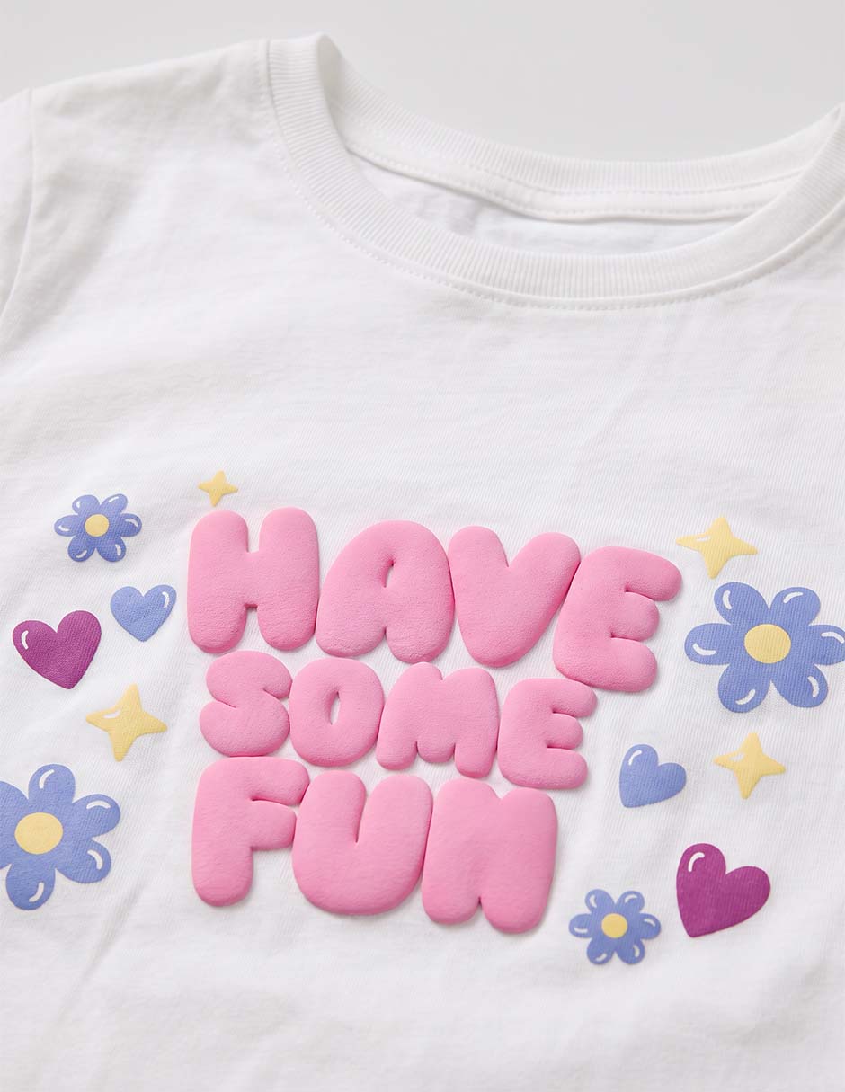 Playera manga corta para niña