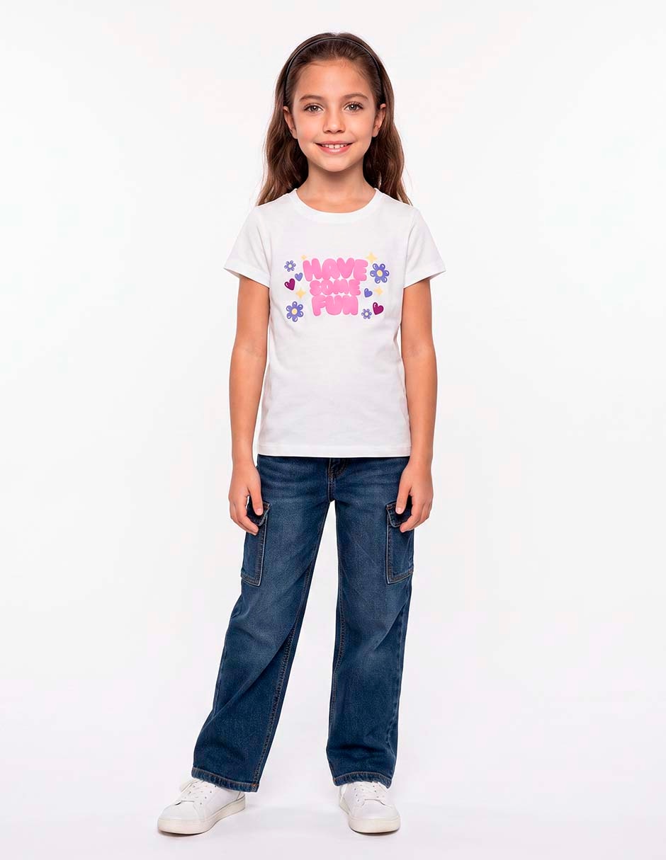 Playera manga corta para niña