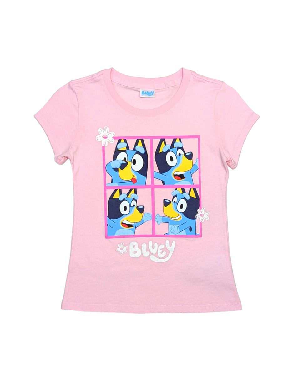 Playera bluey manga corta para niña