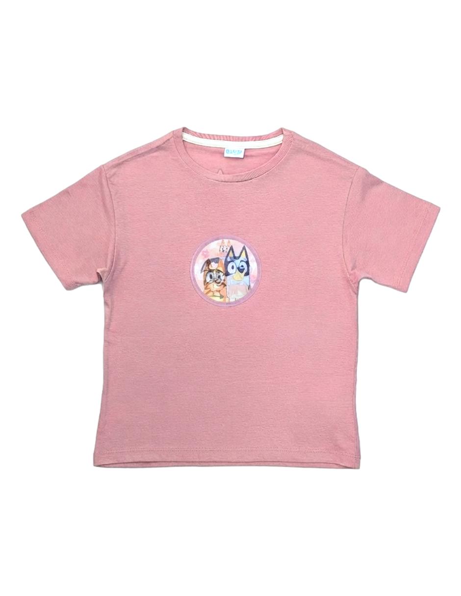 Playera y bingo bluey manga corta para niña Playera y bingo bluey manga corta para niña