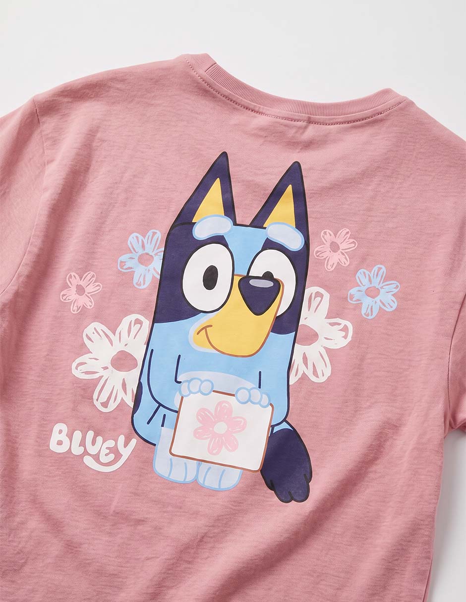 Playera Bluey y Bingo Bluey manga corta para niña 3