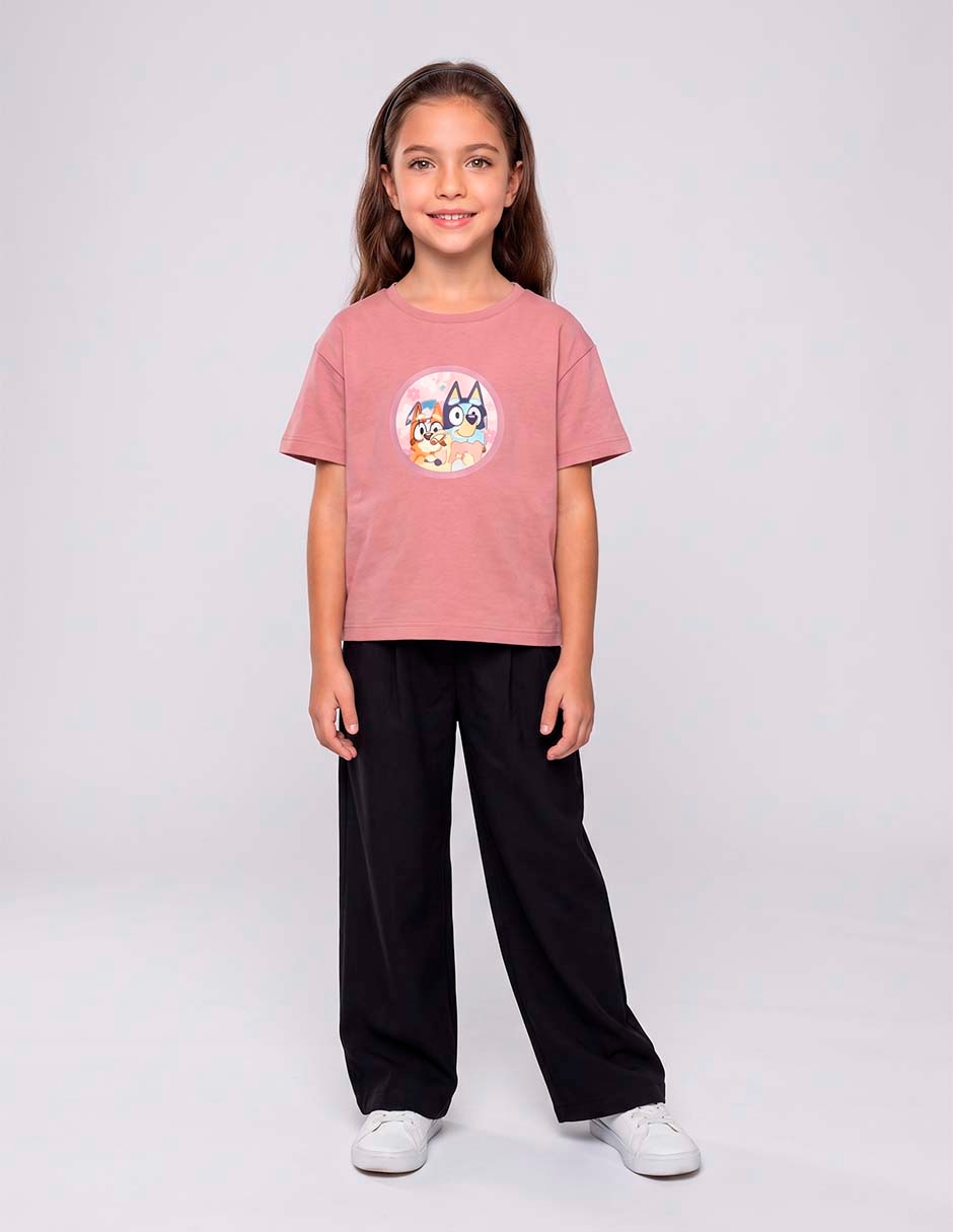 Playera Bluey y Bingo Bluey manga corta para niña 2