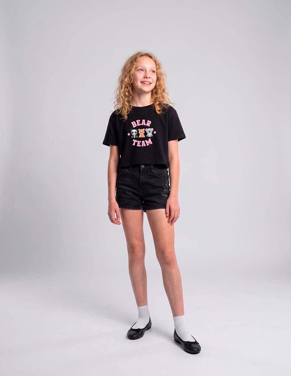 Playera manga corta para niña